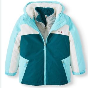 Brand new SwissTech 4 in 1 puffer fleece jacket winter coat girls size 4/5